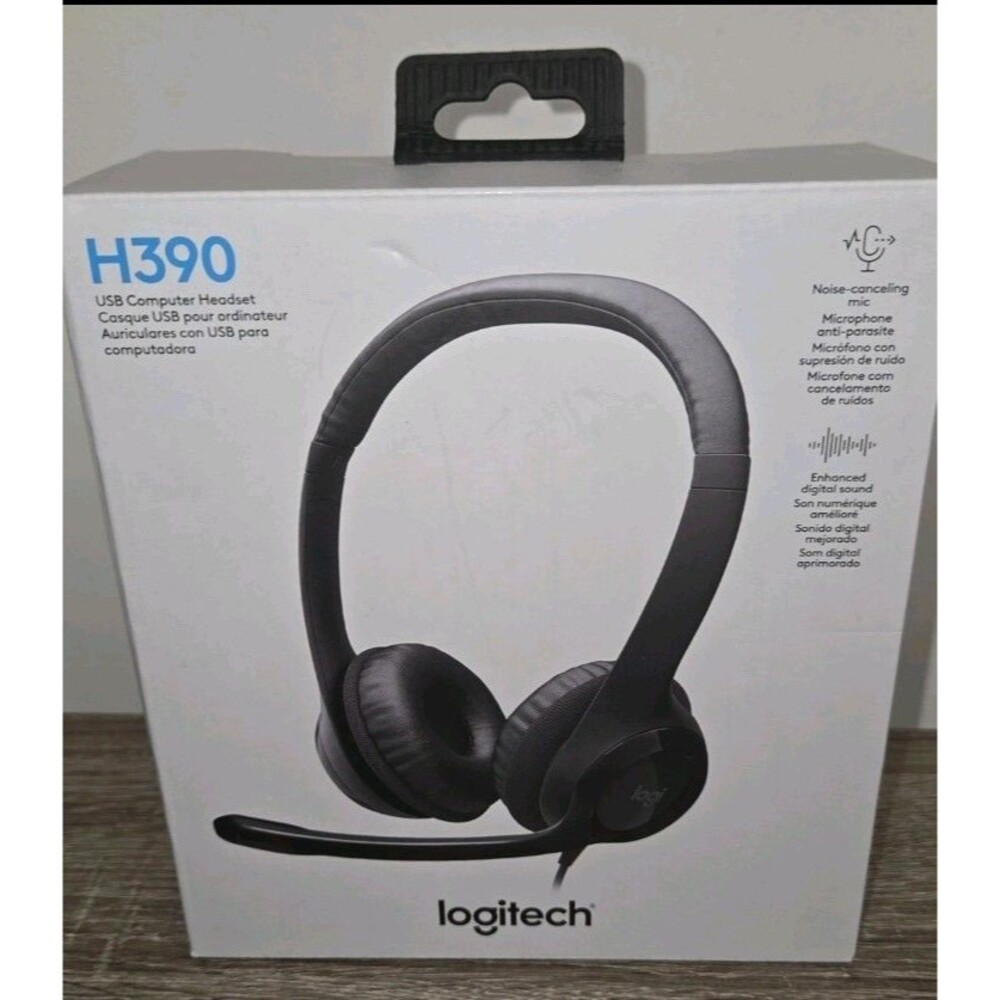Logitech H390 Over-Head Comfort USB Headphones Noise-Canceling Microphone